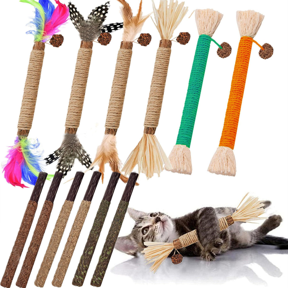 GREMBEB Juguetes para gatos: palito silvervine, fomenta juego activo en casa