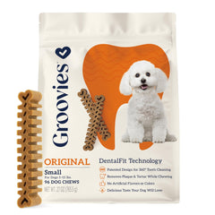 Groovies DentalFit: surcos flexibles que rodean dientes para limpieza efectiva durante la masticación
