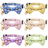 Guiqulai collar gato con lazo floral, cómodo para uso diario y seguro.