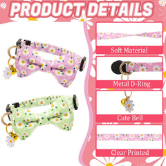 Guiqulai collar gato lazo floral con clip de ruptura para seguridad.