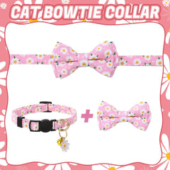Guiqulai collar gato floral, ideal para paseos y fiestas.