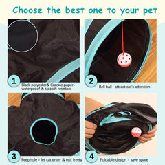 GUSTYLE túnel para gato con papel crujiente y juego interactivo.