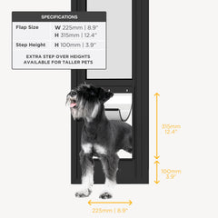 Hakuna Pets marco de aluminio resistente, estructura duradera para puertas corredizas.