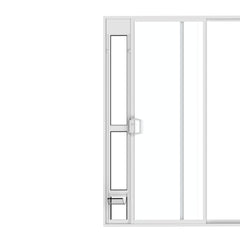 Hakuna Pets puerta de mascotas de vidrio para puertas corredizas con vista exterior clara