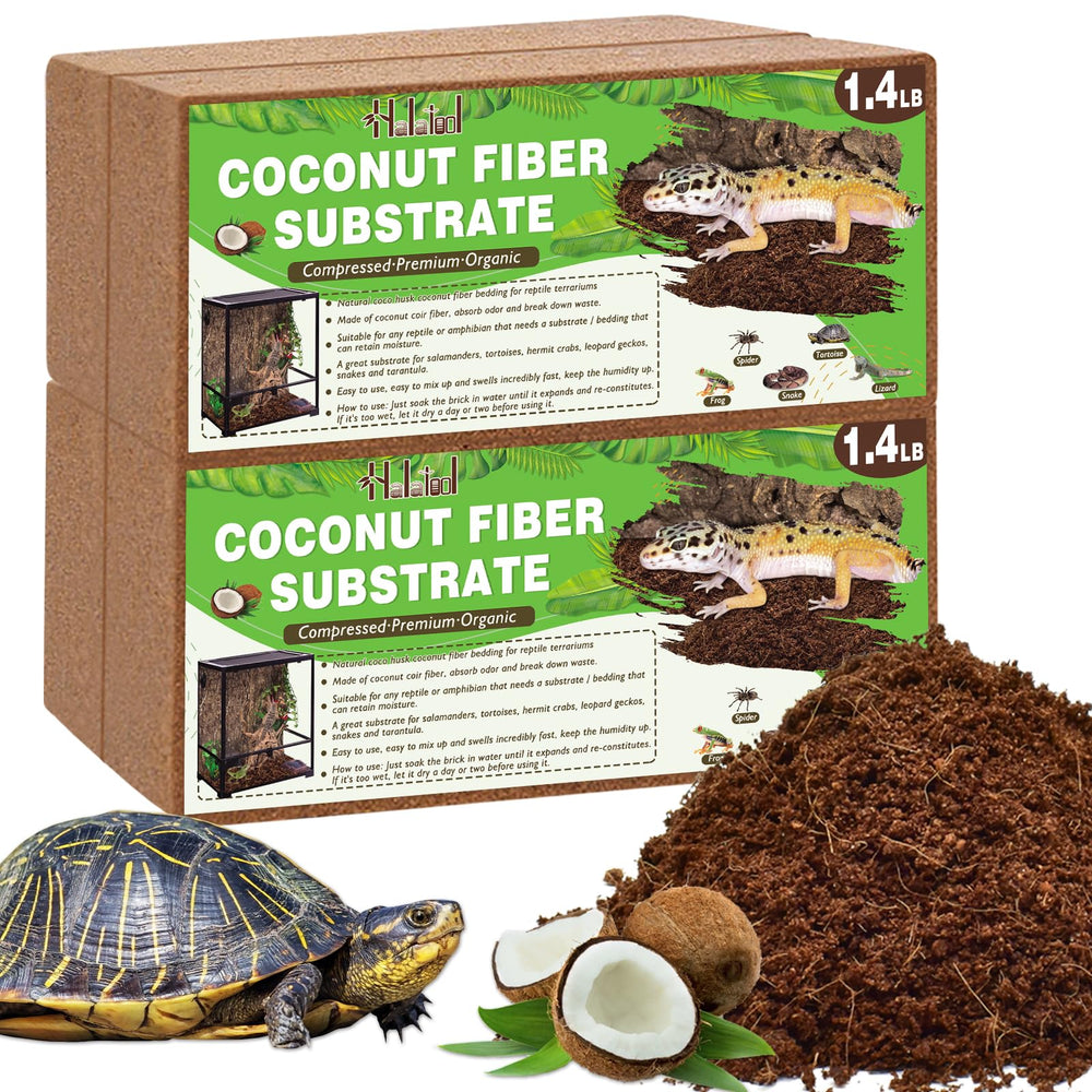 Halatool bloques de coco comprimidos para terrario, fácil preparación y uso rápido.