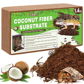 Halatool sustrato de coco compacto para terrarios con alta retención de humedad.