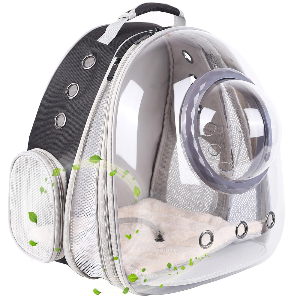 Halinfer Mochila para gato con ventana de cristal frontal para ver el entorno.