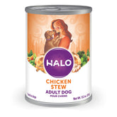 Halo Healthy Grains con pollo en caldo, ideal para hidratar perros adultos.
