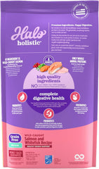 Halo Holística alimento seco para gatos, natural y sin granos.