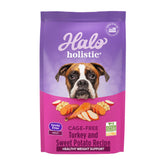 Halo Holístico bolsa de 21 libras con pavo y batata, ideal para alimentación diaria.