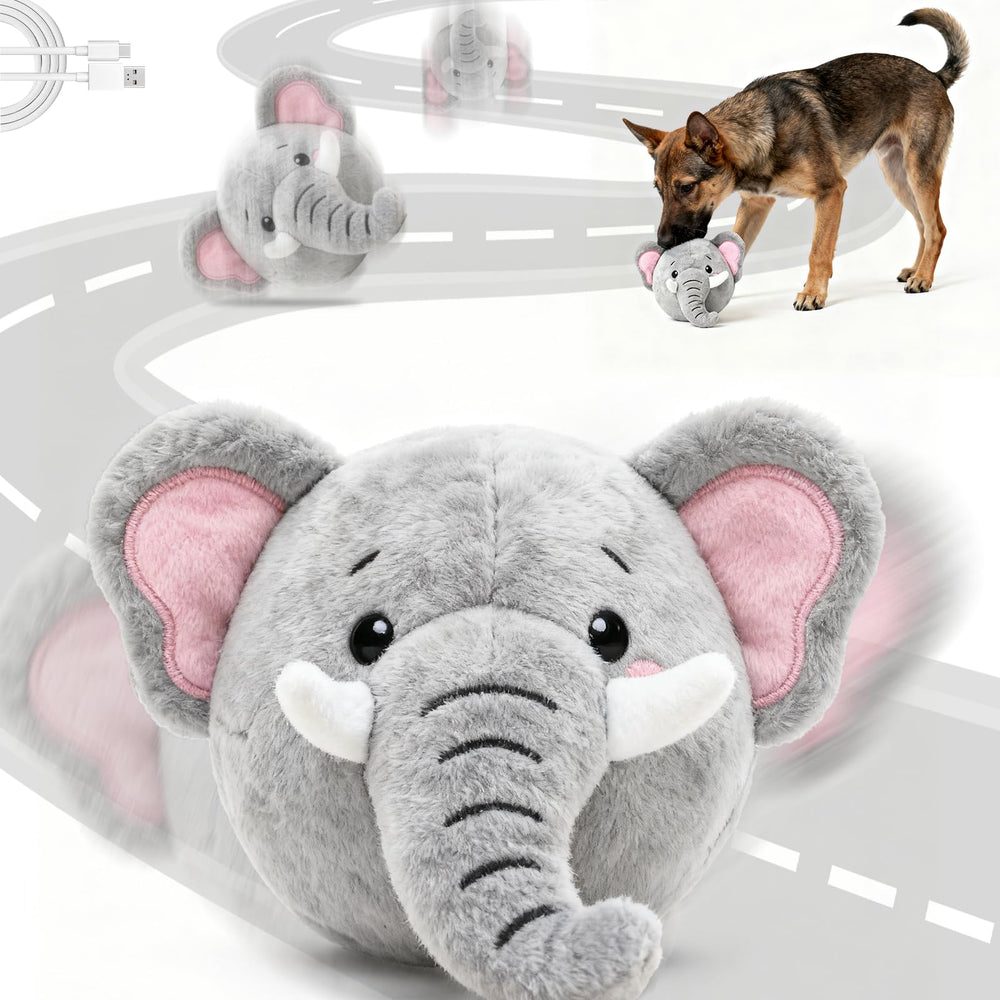 Hanarook Juguete interactivo para perros elefante, rebote constante para interiores.