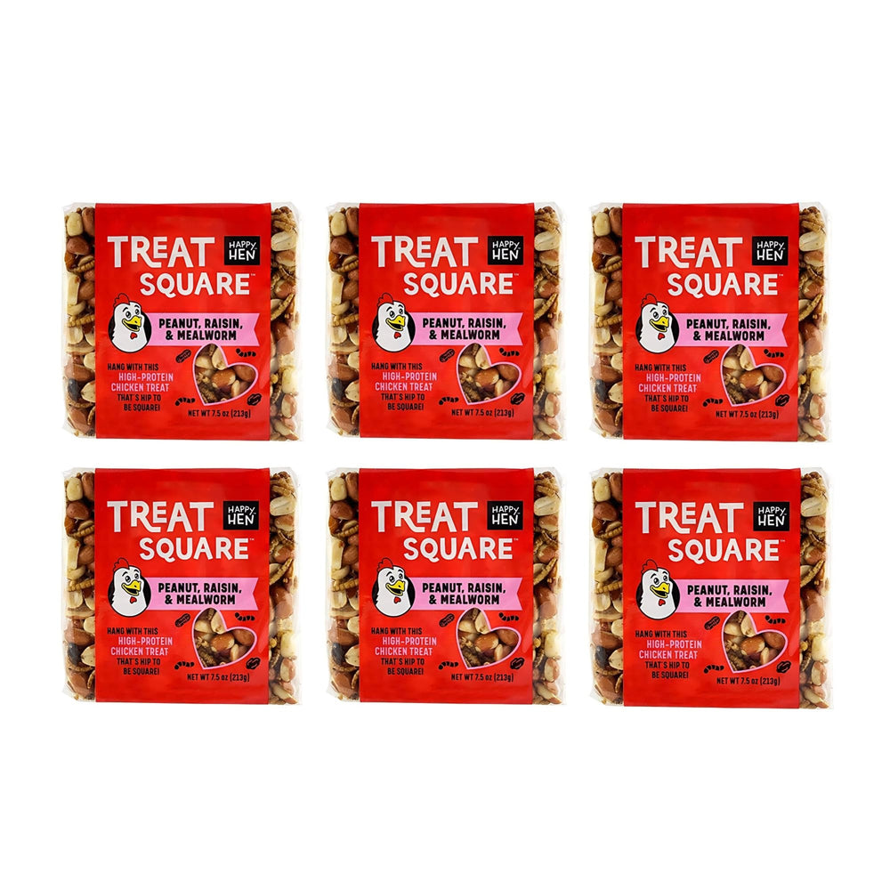 Happy Hen Treats empaque cuadrado de 7oz para aves entretenidas