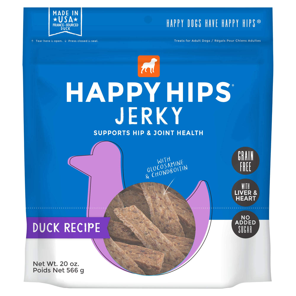 Happy Hips Tiras de Pato: ingredientes reales para perros activos.