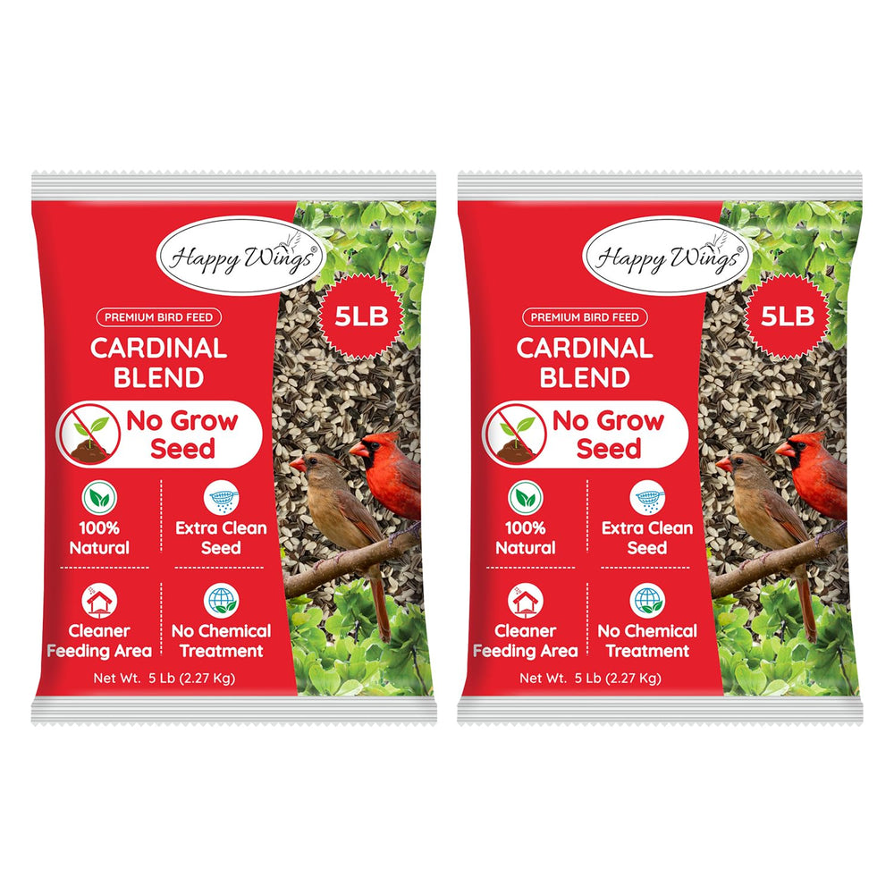 Happy Wings Cardinal Blend, bolsa de semillas, atrae aves silvestres con semillas limpias y nutritivas.