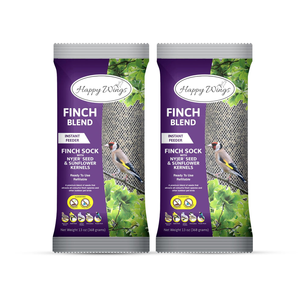 Empaque de Happy Wings Finch Blend para aves silvestres.