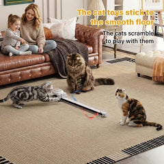 HAPPYCODE juguete automático para gatos en interior, entretenimiento sin cables.