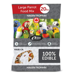 Hari Tropimix: bolsa de 20 lb para loros grandes, mezcla completa para nutrición diaria.