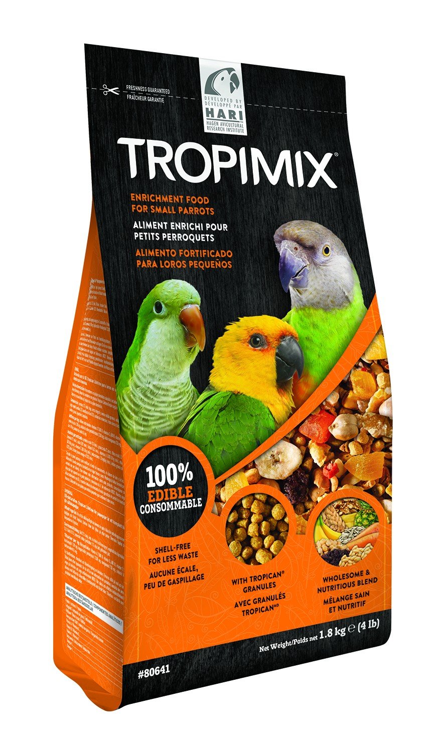 Hari Tropimix para periquitos pequeños en saco de 4 lb, mezcla equilibrada para aves
