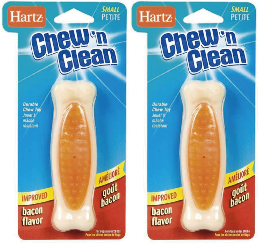 Hartz Chew'n Clean Tuff Bone sabor bacon para perros pequeños, entretenimiento seguro.