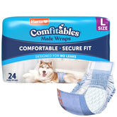 Hartz Comfitables con banda elástica para ajuste cómodo y seguro en perro macho.