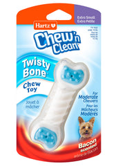 Hartz Hueso Torcido: juguete masticable sabor tocino ideal para cachorros.