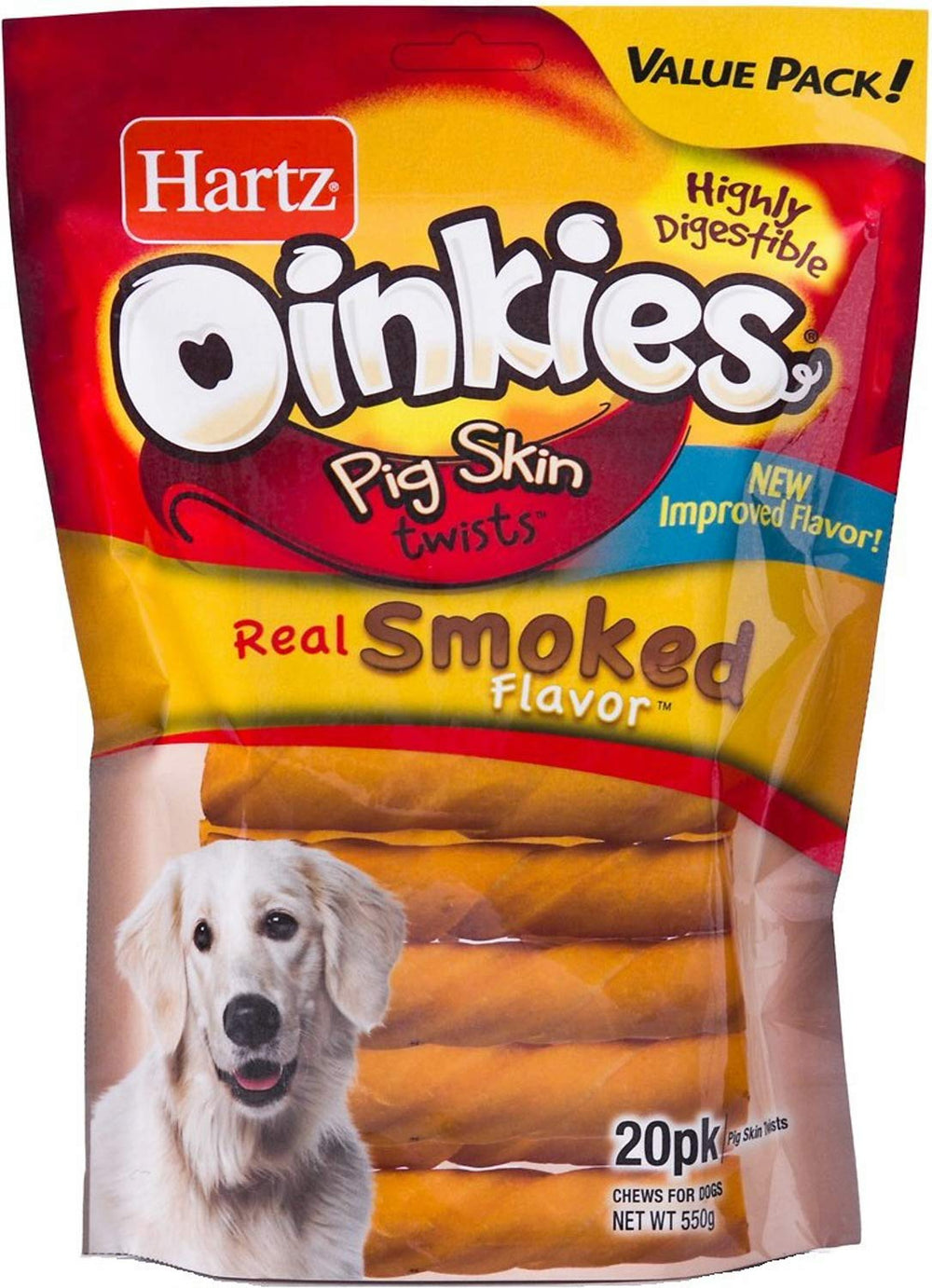 Hartz Oinkies piel de cerdo ahumada: trenzas para masticación saludable.