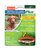 Collar Hartz UltraGuard Plus naranja reflectante para perros, seguridad nocturna.
