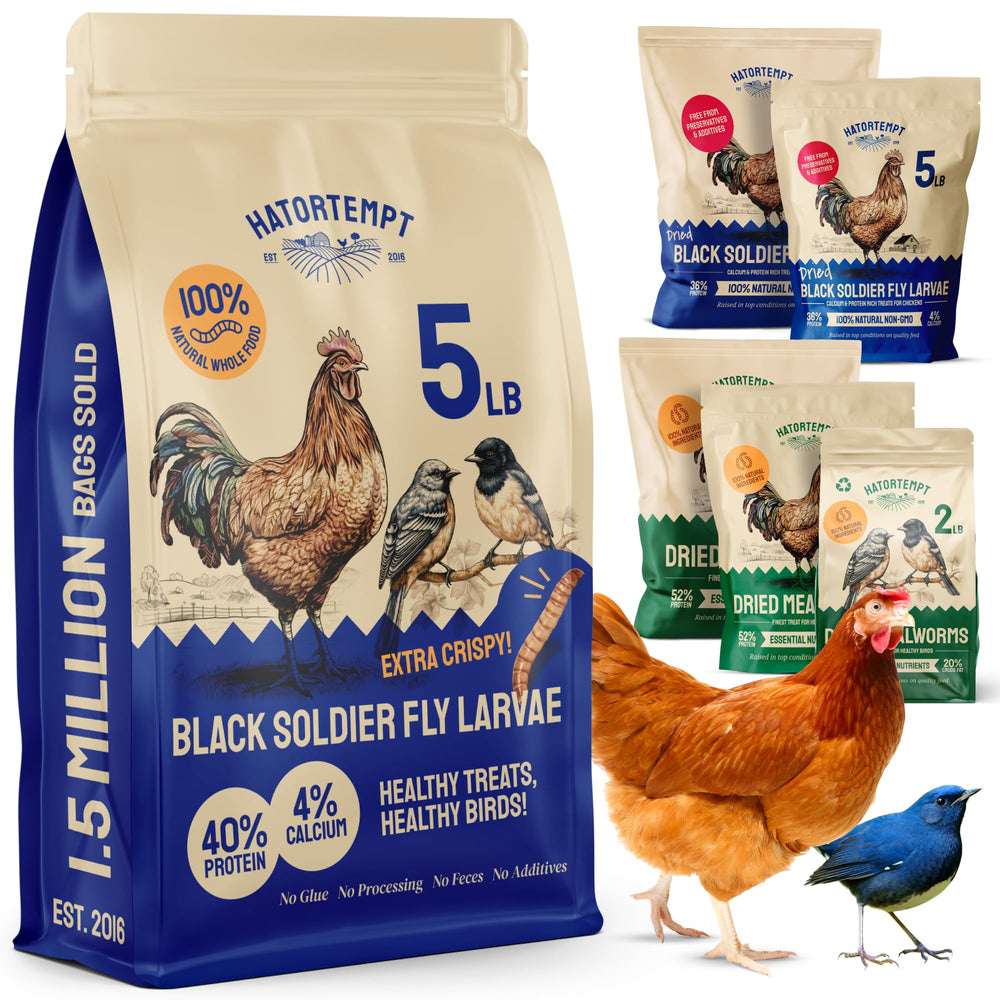 Hatortempt larvas mosca soldado negra secas 5 lb en bolsa; alto calcio para aves.