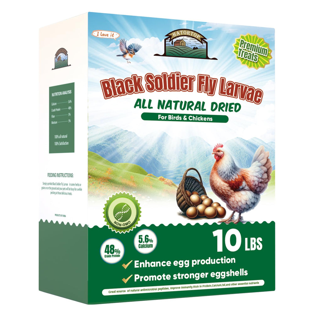HATORTOP BSF larvas secas para gallinas, calcio para cáscaras fuertes