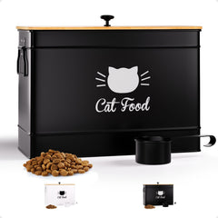 HB Design Co vista general del contenedor de comida para gato, práctico y espacioso.
