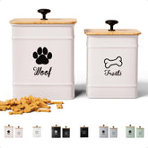 HB Design Co. jarras para golosinas de perros, vista frontal, almacenamiento práctico en la encimera.