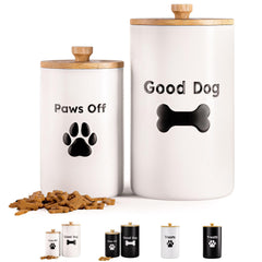 HB Design Co latas premios perro cerámicas 9x5: mantienen golosinas secas y frescas.