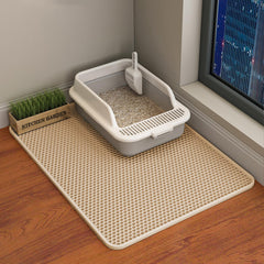 HCY&WLD Cat Litter Mat doble capa, superficie que atrapa arena para suelo limpio.
