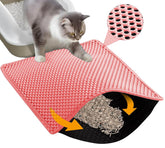 HCY&WLD alfombrilla para arena de gato con panal doble, captura arena en las patas