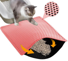 HCY&WLD alfombrilla para arena de gato con panal doble, captura arena en las patas