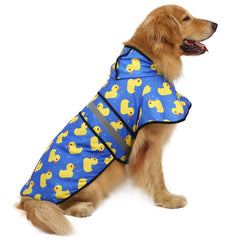 HDE chaqueta impermeable para perros con capucha, vista frontal, ideal para días lluviosos