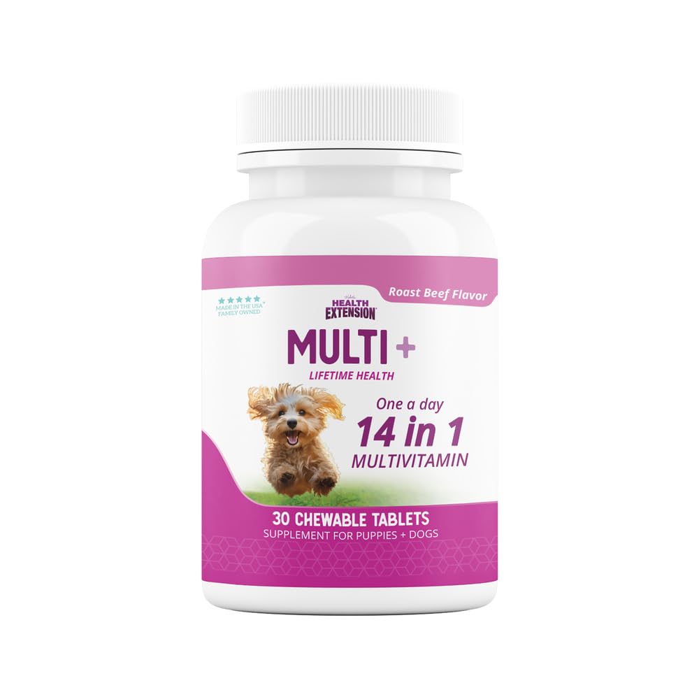 Health Extension tabletas multivitaminas para perros en bote, apoyo nutricional diario