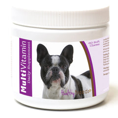 Healthy Breeds Bulldog Francés masticables suaves frente a la lata, complemento diario sabroso.