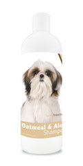 Healthy Breeds Shih Tzu Avena Aloe Shampoo, botella vertida, limpieza suave para pieles sensibles.