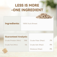 Heckin Yum ingrediente único pato: opción simple y natural para rotar proteínas.
