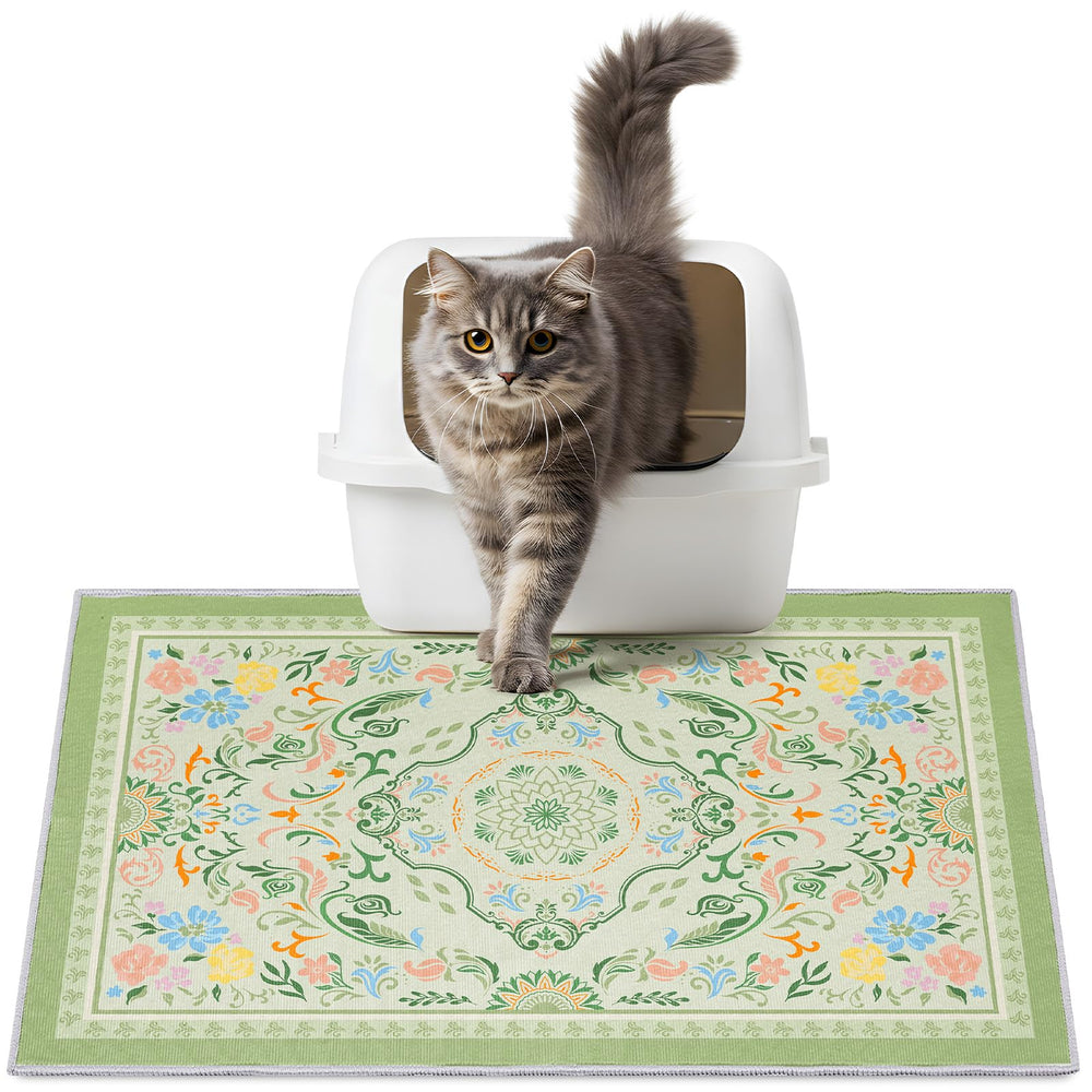 Hedgeink: tapete para arena de gato captura la arena caída y mantiene el suelo limpio.