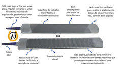 Lima para casco heller Excel 14 pulgadas, vista frontal de la lija para alisado.