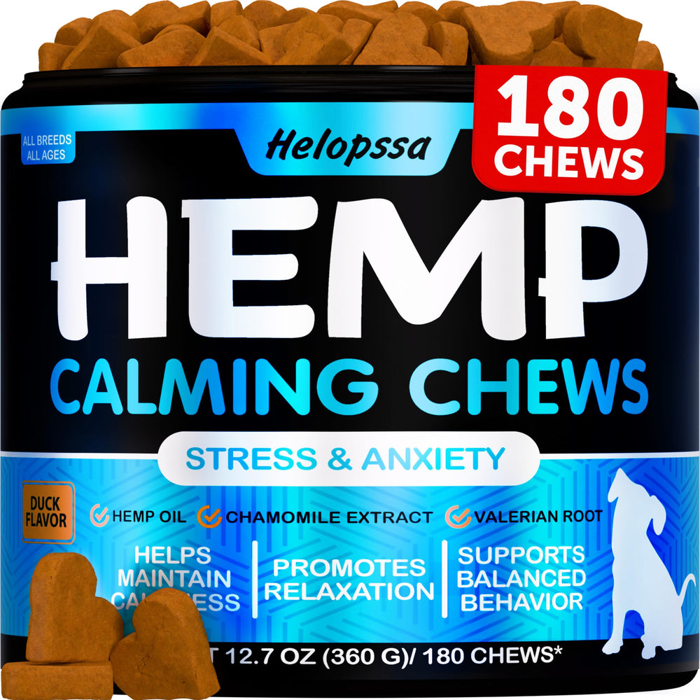 Helopssa calmantes para perros, empaque frontal, presentación clara del producto