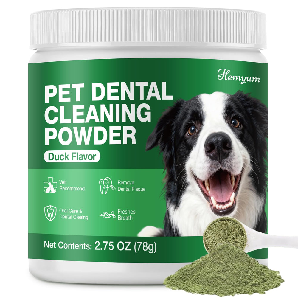 Hemyum polvo dental para perros en frasco de 78 g, aliento más fresco