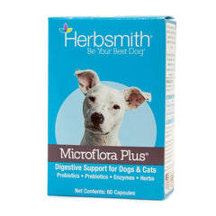 Herbsmith Microflora Plus: cápsulas para perros que apoyan la digestión diaria