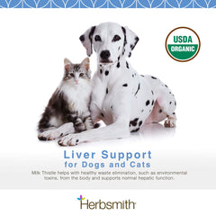 Etiqueta USDA en Herbsmith Milk Thistle para confianza y calidad.