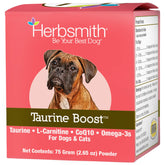 Herbsmith Taurine Boost botella visible para apoyo cardíaco en mascotas