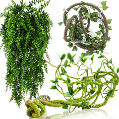 HERCOCCI vides verdes para terrario, aspecto natural y seguro para reptiles.