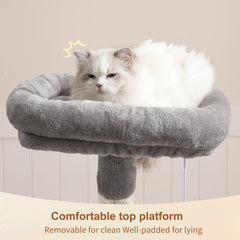 Heybly Cat Tree plataforma superior acolchada para descanso cómodo