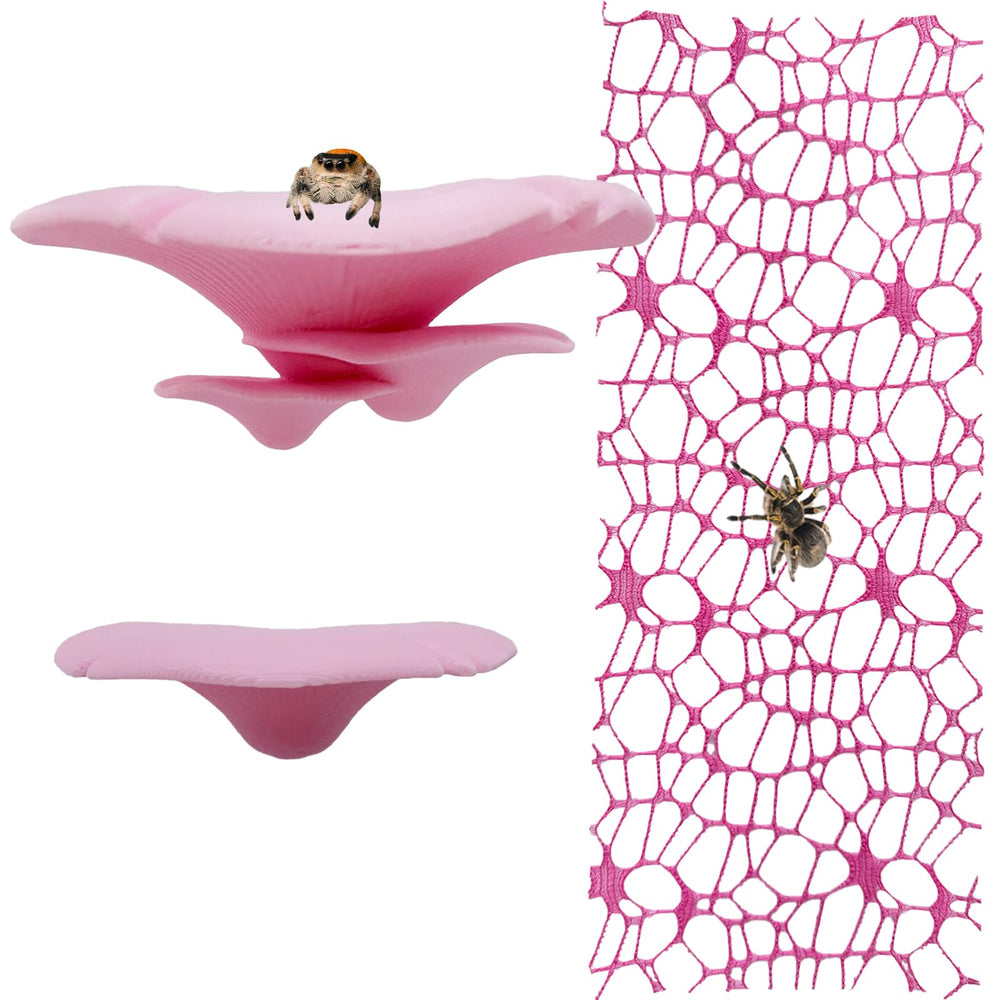Heyshapeing estanterias-hongo-salto-rosa: plataformas estables para trepar, descansar y explorar el terrario.